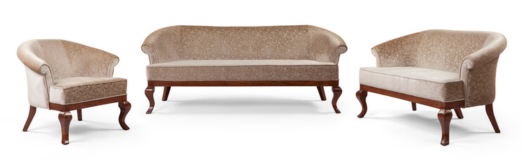 furniture set isolated on white background .sofa and armchair