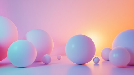 Abstract Sphere Composition with Colorful Gradient Lighting