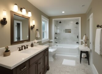 Fototapeta premium american interior home design of a bathroom