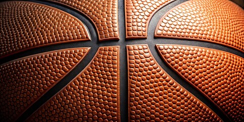 Fototapeta premium Close up shot of basketball ball texture , sports, basketball, game, orange, recreation, round, textured, leather