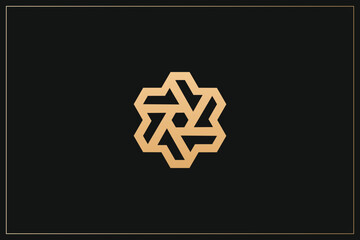 Abstract Minimalist Digital Multimedia Logo Design Gold