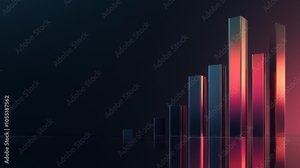 Fototapete Modern Data Visualization with Colorful Bar Graphs