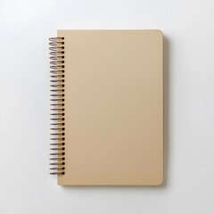 Closed Spiral Bound Notepad on White Background