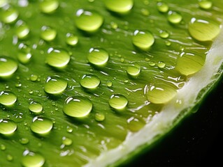 Fresh Lime Slices with Water Droplets, perfect for adding a burst of flavor to drinks and dishes