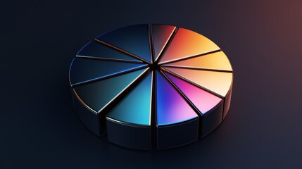 Modern Pie Chart Design with Colorful Segments
