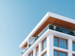 Modern commercial building showcasing sustainable architecture with clean lines and eco-friendly design elements.