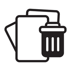 paper bin glyph icon
