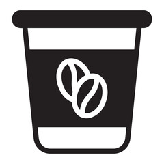 plastic cup glyph icon