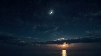 night sky and moon