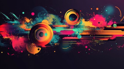 Obraz premium Colorful Abstract Design with Circles and Lines