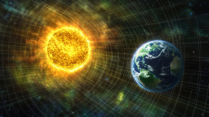 Obraz premium sun and planet