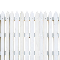 White wooden fence on white background. Generative AI