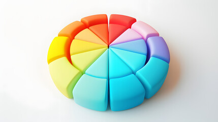 Fototapeta premium 3D circle color palette icon design