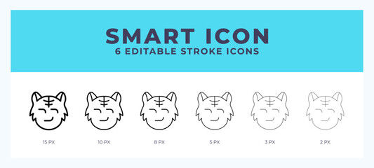 Smart cat stroke icon for web. Mobile apps and ui.