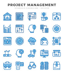 Project Management. Two Color icons Pack. vector illustration.
