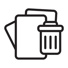paper bin line icon