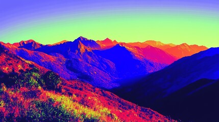 Vibrant Mountain Ranges with Dramatic Lighting