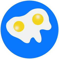 egg in blue pan