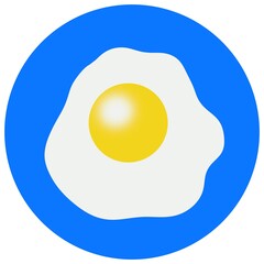 egg in blue pan
