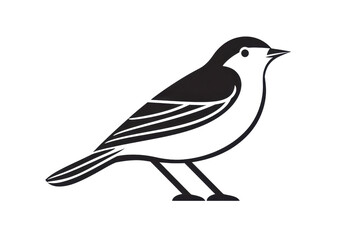 Minimalist bird silhouette in black and white, ideal for logos, icons, and design elements with a focus on simplicity and elegance.