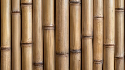 Fototapeta premium Bamboo wood background, light bamboo wall with clean lines and space copy