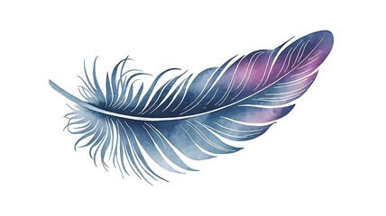 Bird feather from wing isolated. Watercolor background illustration set. Watercolour drawing fashion aquarelle isolated. Seamless background pattern. Fabric wallpaper print texture.