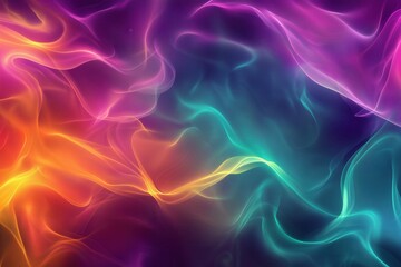 Obraz premium Soft Neon Waves on an Abstract Digital Background, Perfect for Technology Visualization, Graphics, and Educational Projects