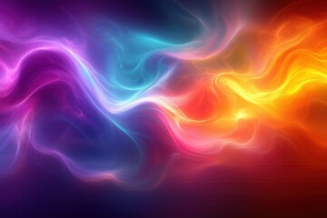Obraz premium Soft Neon Waves on an Abstract Digital Background, Perfect for Technology Visualization, Graphics, and Educational Projects