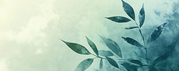A serene image featuring soft green leaves against a muted background.