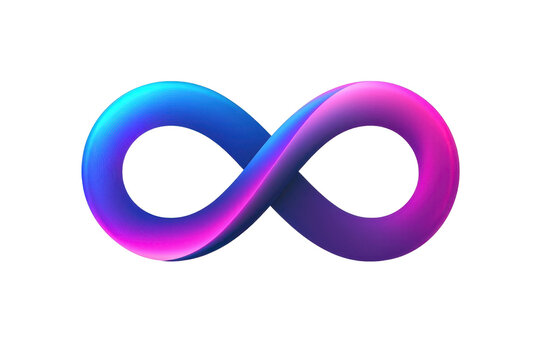 Colorful infinity symbol on a transparent background. representing endless possibilities and limitless potential in a modern and vibrant design.
