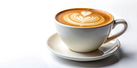 Isolated coffee latte top view in a white mug, latte, coffee, isolated, white background, mug, latte art, frothy, beverage