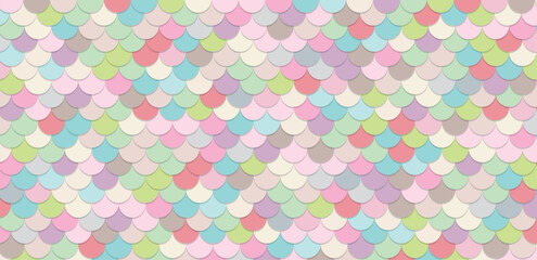 Fish scales background in pastel colors, abstract, color texture. Vector graphics