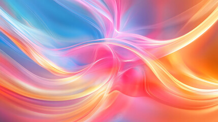 Obraz premium An abstract image featuring an orange background with flowing orange waves