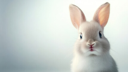 Obraz premium adorable 4 month old baby rabbit with twitching ears and bright eyes, showcasing its playful nature and charm