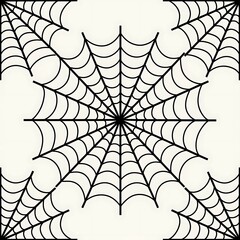 Seamless spider web. Connected black lines on white background