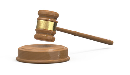 3D Render Judge&rsquo;s Gavel Isolated