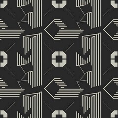 Fototapeta premium Abstract geometric line and square seamless pattern. Vector illustration for modern design. Black, white color.