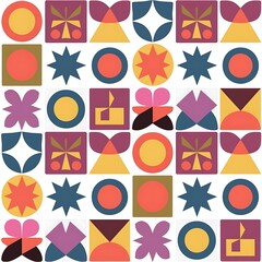 Seamless pattern with colorful abstracts figures (vector)