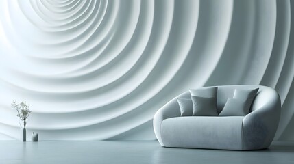 Obraz premium Calming Rhythms expressed with soft, concentric circles in gentle gradients, creating a sense of depth and relaxation in the design