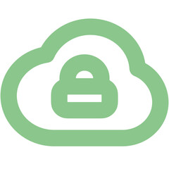 Cloud Lock icon logo design