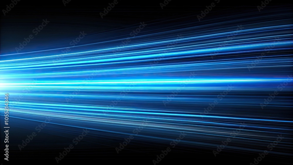 Wall mural abstract blue speed lines on a black background, speed, motion, lines, abstract, design, background,