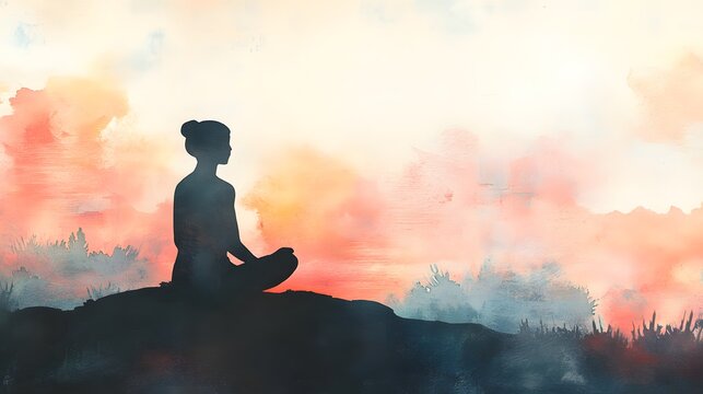 Calming Rhythms illustrated with a blend of watercolor textures, creating a calming visual effect that enhances mental wellness