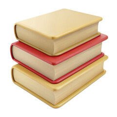 A stack of books in a colorful binding isolated on a white background.