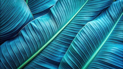 Tropical banana leaf texture background in blue tones, banana leaf, tropical, foliage, background, texture, blue, vibrant