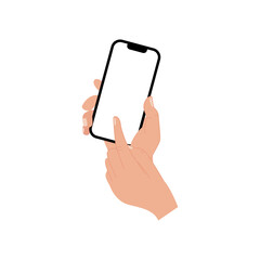 hands holding and touching smart phone