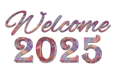Welcome 2025 text lettering, Design Elements