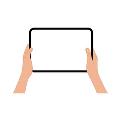 hand holding tablet