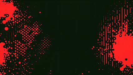 black and red background with a dots