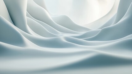 Obraz premium Soft Ripples of White Fabric Under Gentle Sunlight