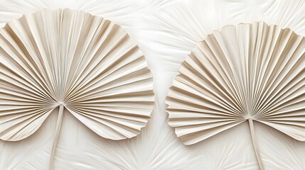 Beige palm-leaf wallpape